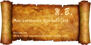 Marienescu Bocsárd névjegykártya